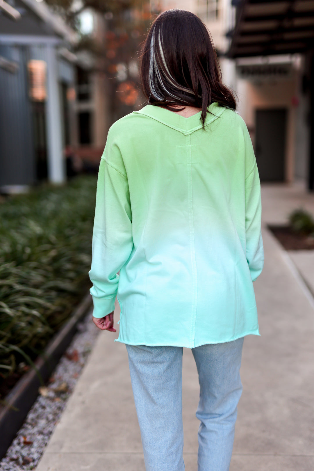 Terry V-Neck Pullover- Pool Party