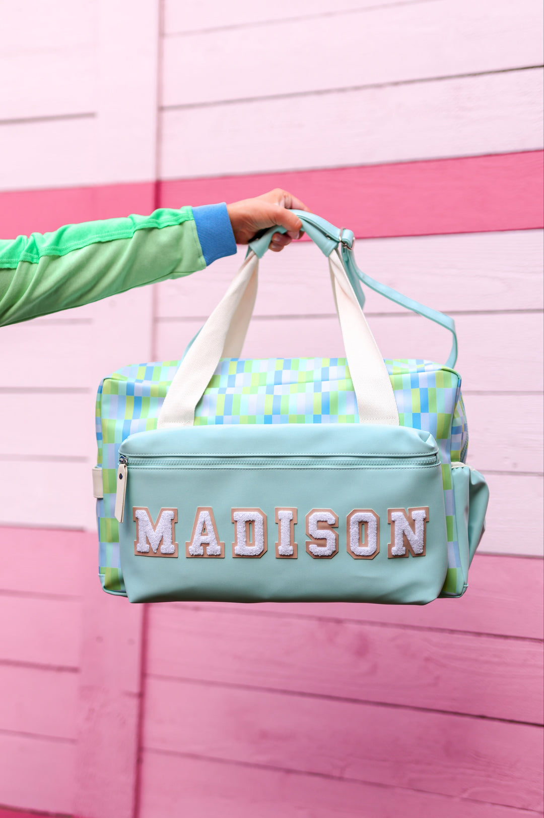 custom travel duffel bags Custom Duffle Bag Watercolor Blue Green