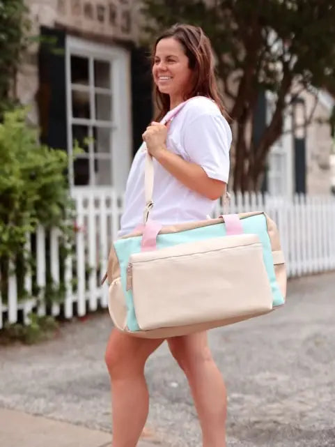 Duffle Bag - SEASIDE WITHOUT customization (Blue/Tan/Cream/Pink)