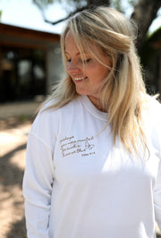 Perhaps This Is The Moment (White) - Embroidered Sweatshirt/Crew