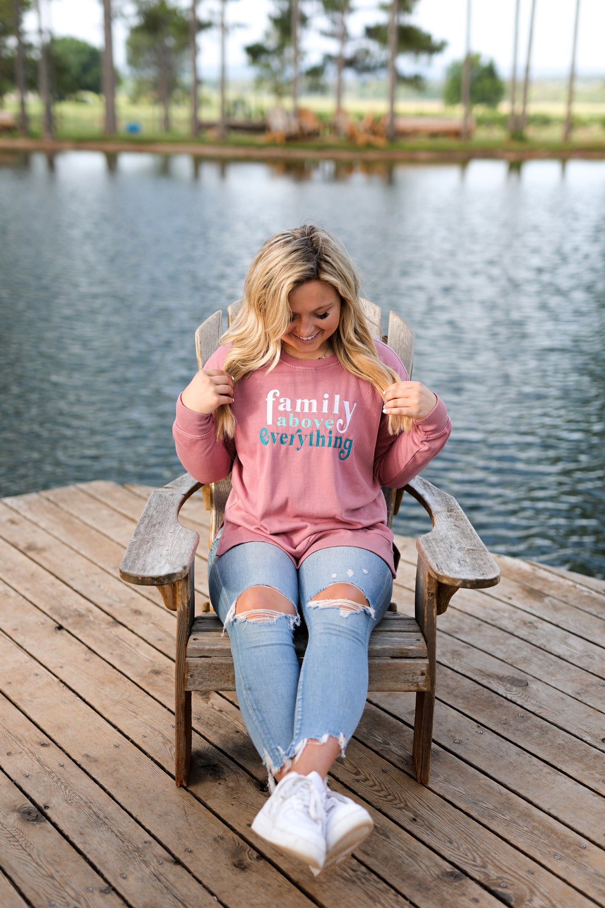 Designer inspired acid wash crewneck with sleeve accent