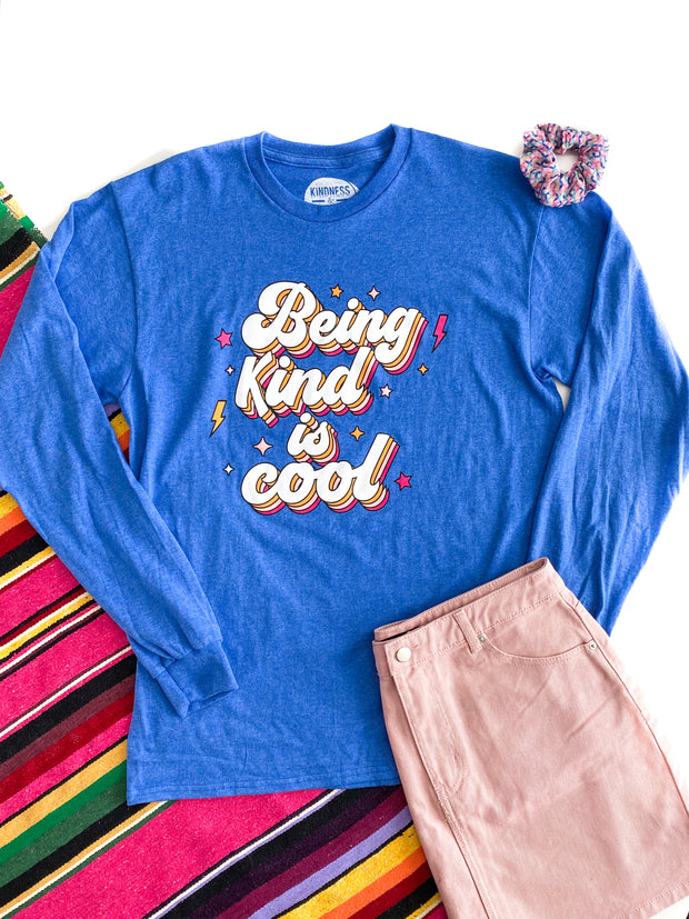 K&C - Being Kind Is Cool (Royal Heather) - Long Sleeve / Crew