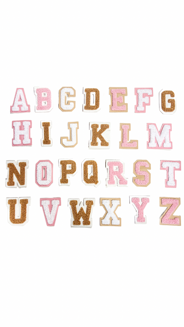 Chenille Alphabet NEUTRAL Letter Stickers (A thru Z)