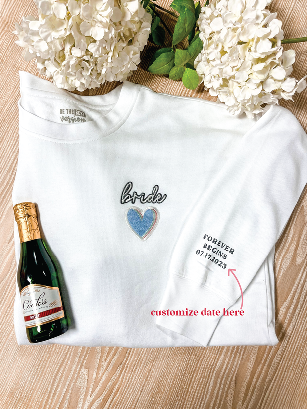 Custom Bride Patch (White) - Sweatshirt / Crew