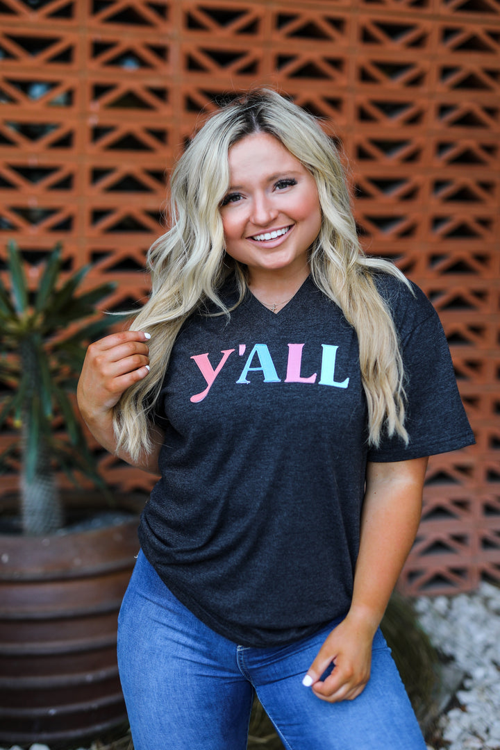 Y'all Patches (Black Heather) - Short Sleeve / V-Neck