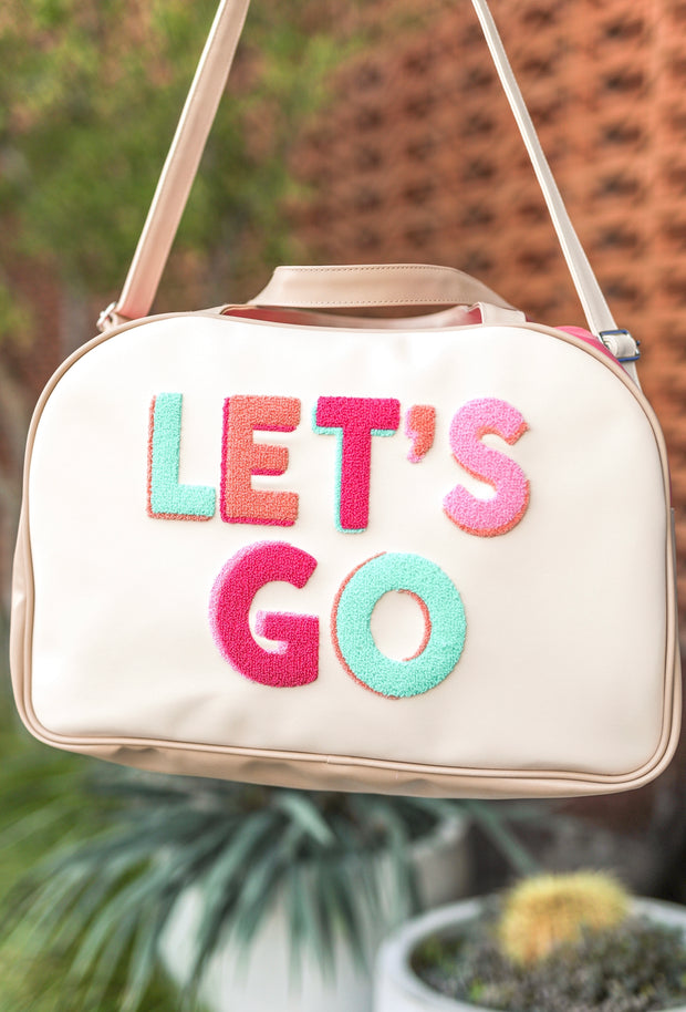 Duffle Bag (Cream/Pink) - Let's Go – Jadelynn Brooke®