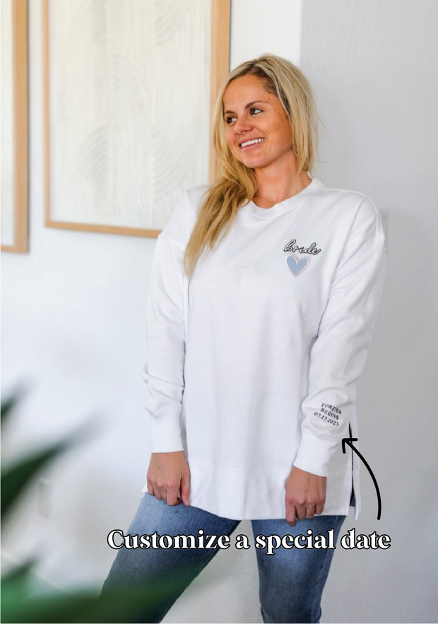 Custom Bride Patch (White) - Sweatshirt / Crew