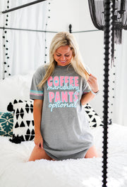 Coffee Mandatory Pants Optional (Grey Heather)- Sleep Shirt