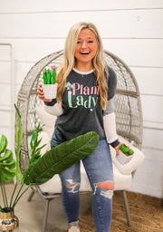 Plant Lady (Charcoal) - Waffle Long Sleeve / Crew Neck
