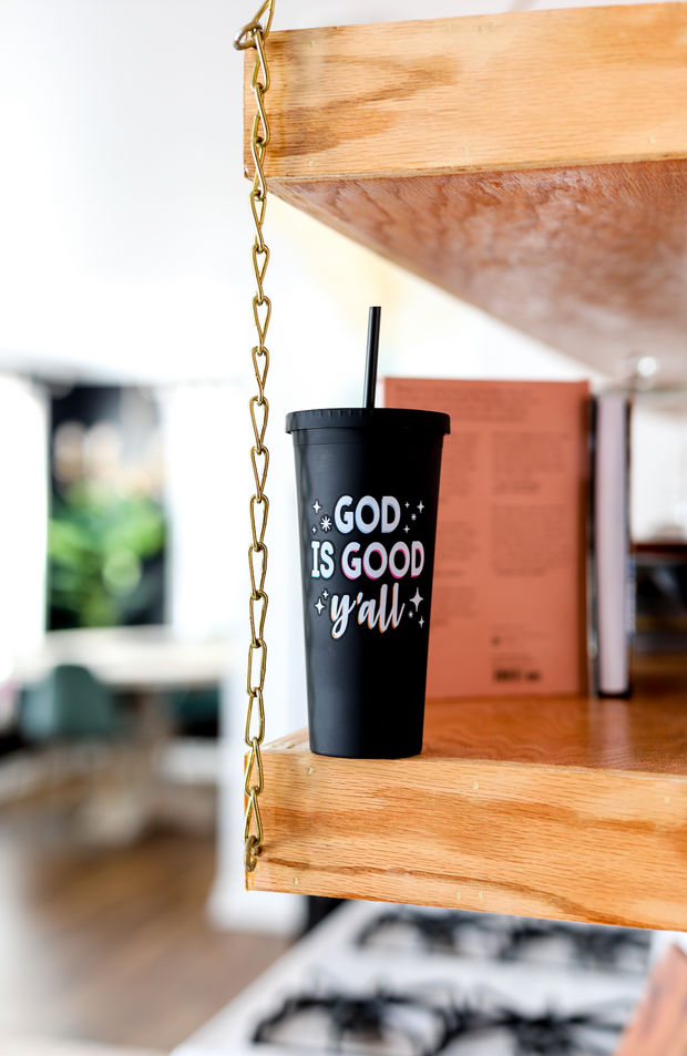 Matte Tumbler - God Is Good (Black) - 24 oz