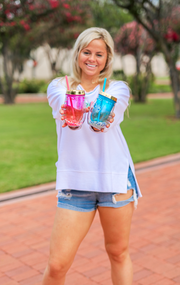 Tumbler - Pom Pom Wine (Pink/Gold) - 10 oz