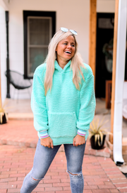 Sherpa Hoodie (Mint) - Long Sleeve