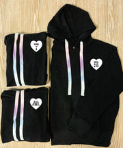 Corded *CUSTOM HEART* Hoodie (Black) - Long Sleeve