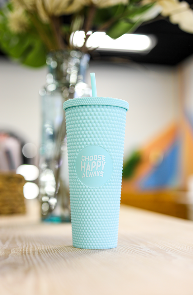 Textured Tumbler - Choose Happy Always (Mint)