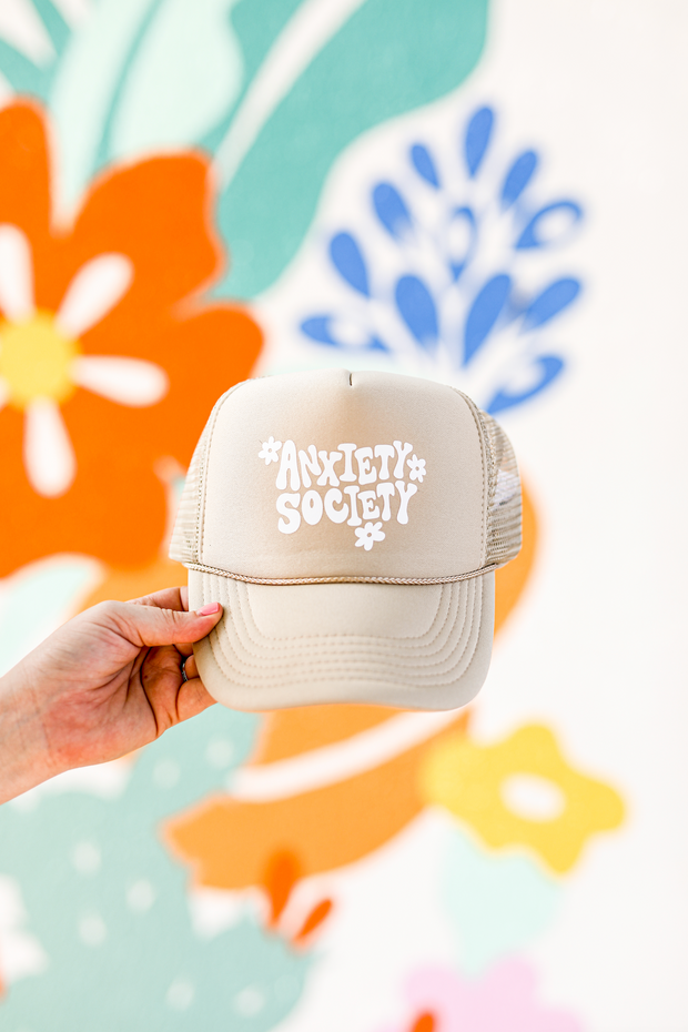 Trucker Hat - Anxiety Society (Tan)