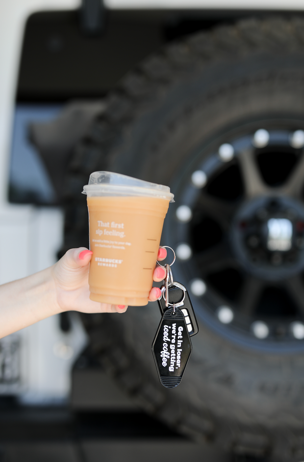 Keychain - We're Getting Iced Coffee (Black)