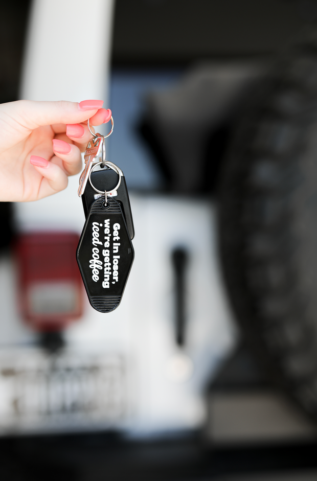Keychain - We're Getting Iced Coffee (Black)