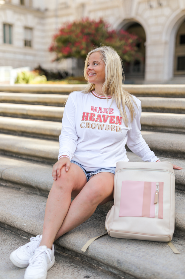 Make Heaven Crowded (White Decorative Rib) - Long Sleeve / Crew