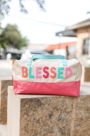 Duffle Bag (Cream/Pink) - Blessed