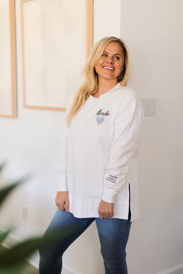 Custom Bride Patch (White) - Sweatshirt / Crew