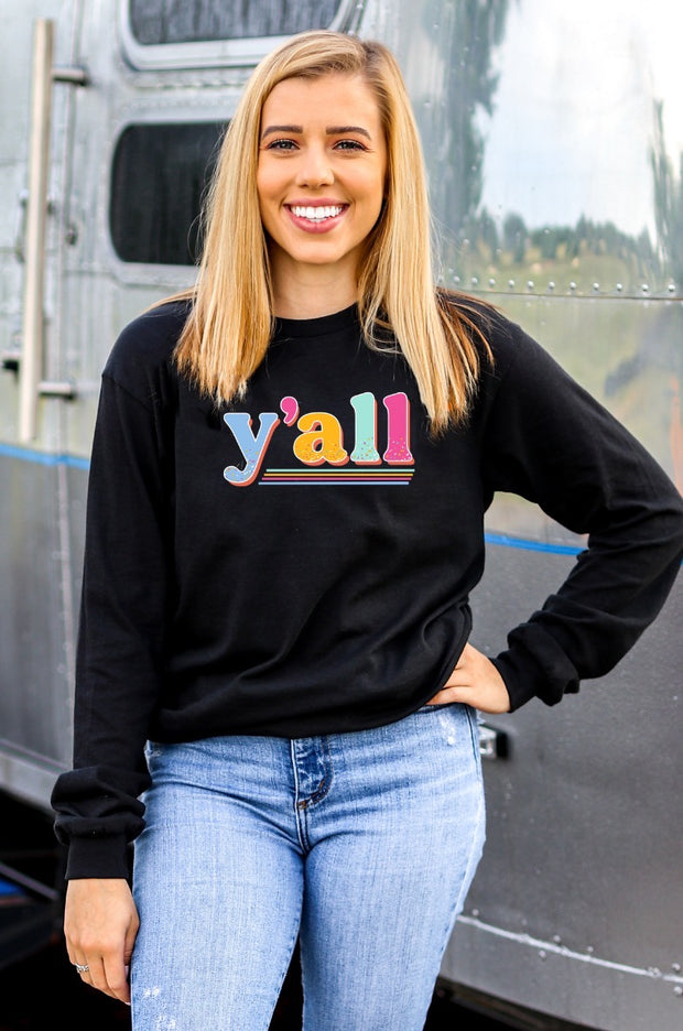 K&C - Y'all (Black) - Long Sleeve / Crew