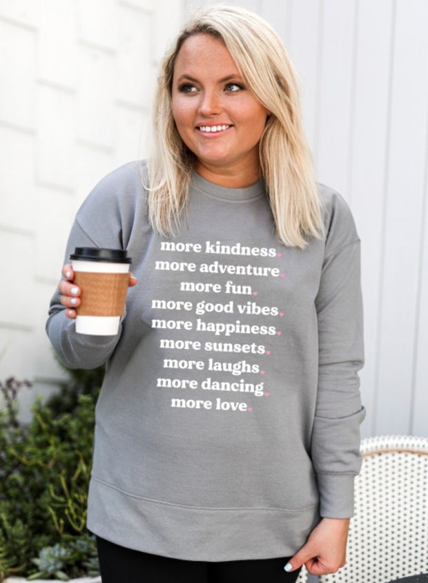 More (Medium Grey) - Sweatshirt/Crew