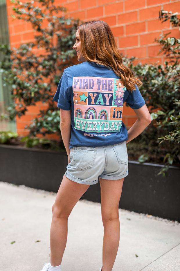 K&C - Find The Yay In Everyday (Marine) - Short Sleeve / Crew