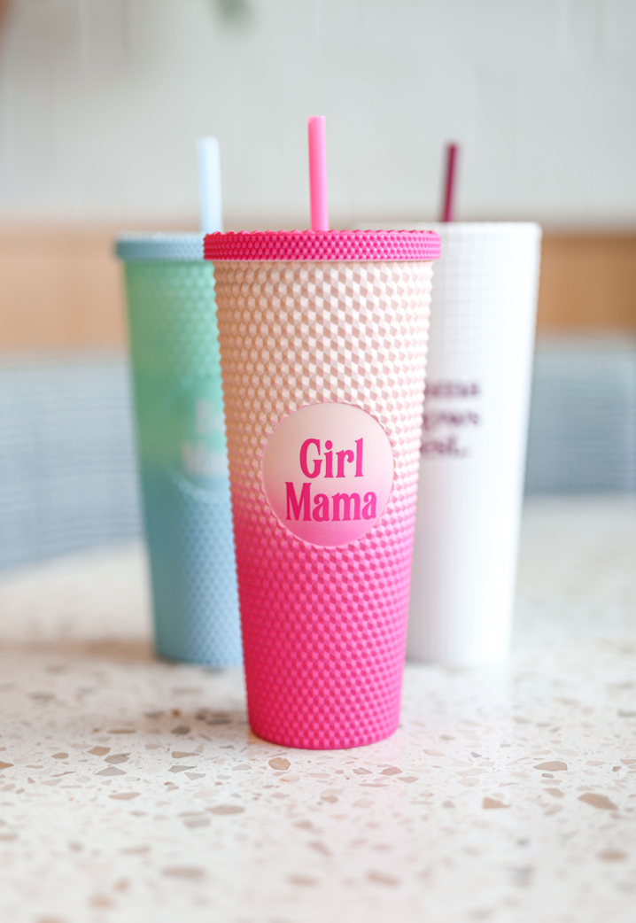 Textured Tumbler (Pink Gradient) - Girl Mama