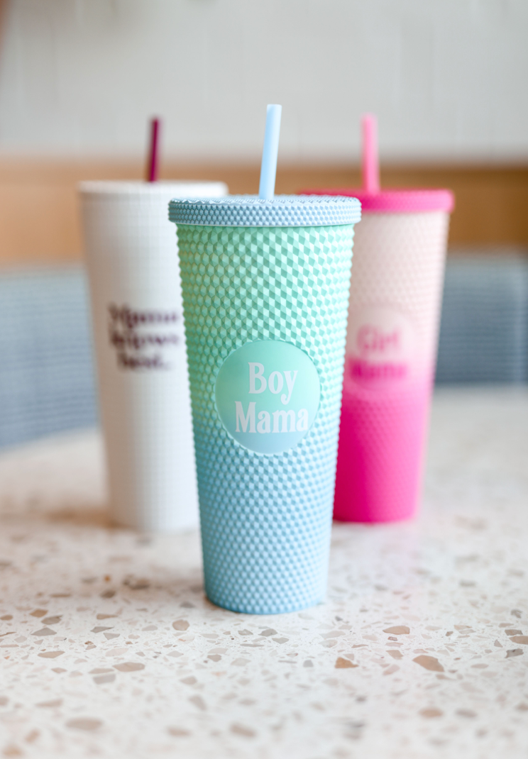 Textured Tumbler (Blue/Mint Gradient) - Boy Mama