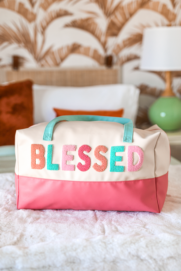 Duffle Bag (Cream/Pink) - Blessed