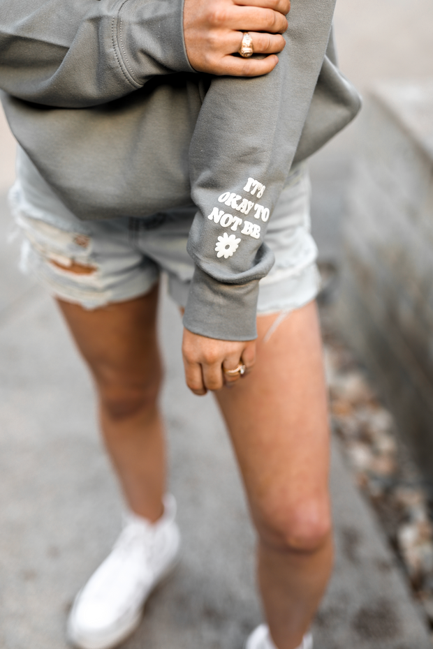 OKAY (Medium Grey Puff Print) - Sweatshirt / Crew