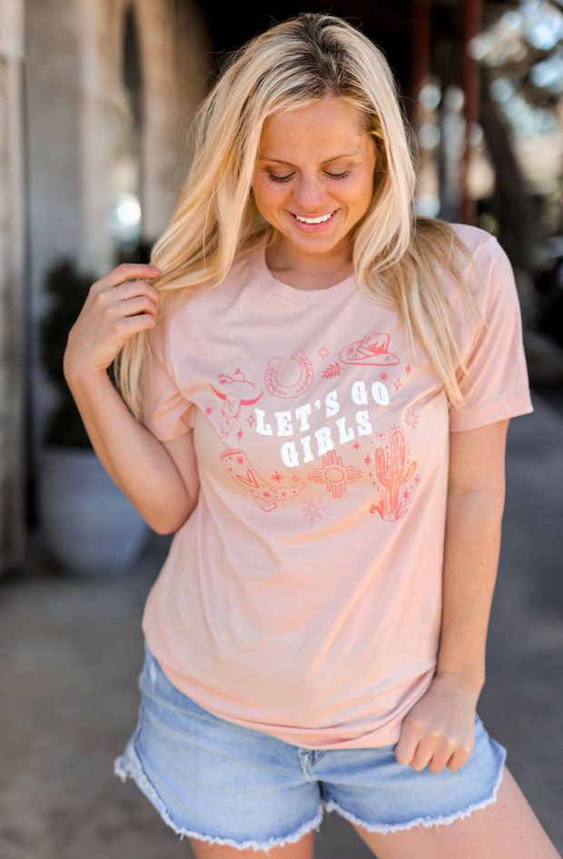 TSL - Let's Go Girls (Peach Heather) - Short Sleeve / Crew