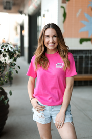 K&C - Don't Worry Be Happy (Heliconia Heather) - Short Sleeve / Crew