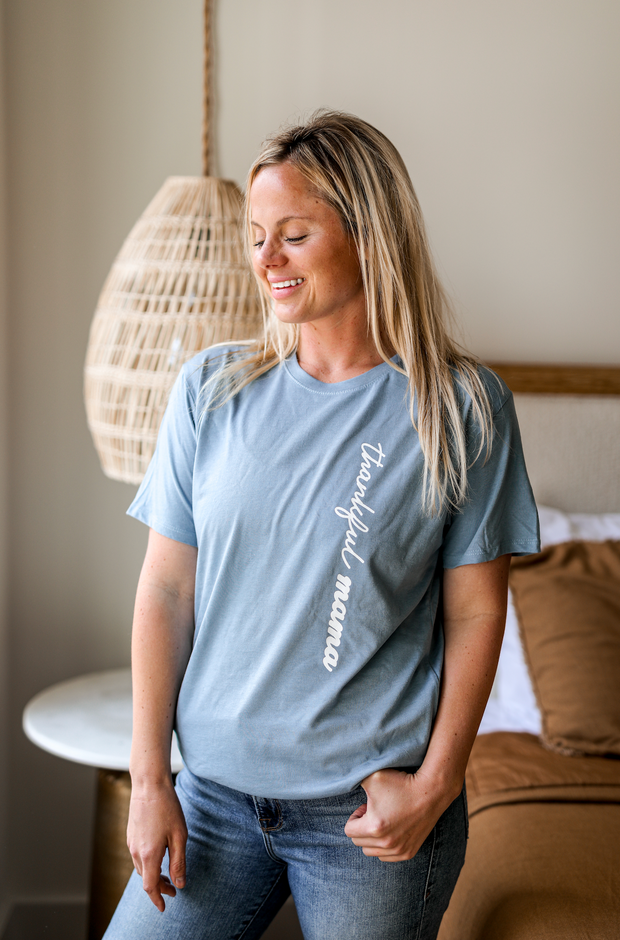 TSL - Thankful Mama (Steele Blue) - Short Sleeve / Crew