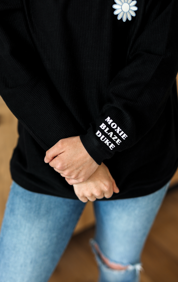 Custom Mama Patch (Black) - Corded Sweatshirt / Crew