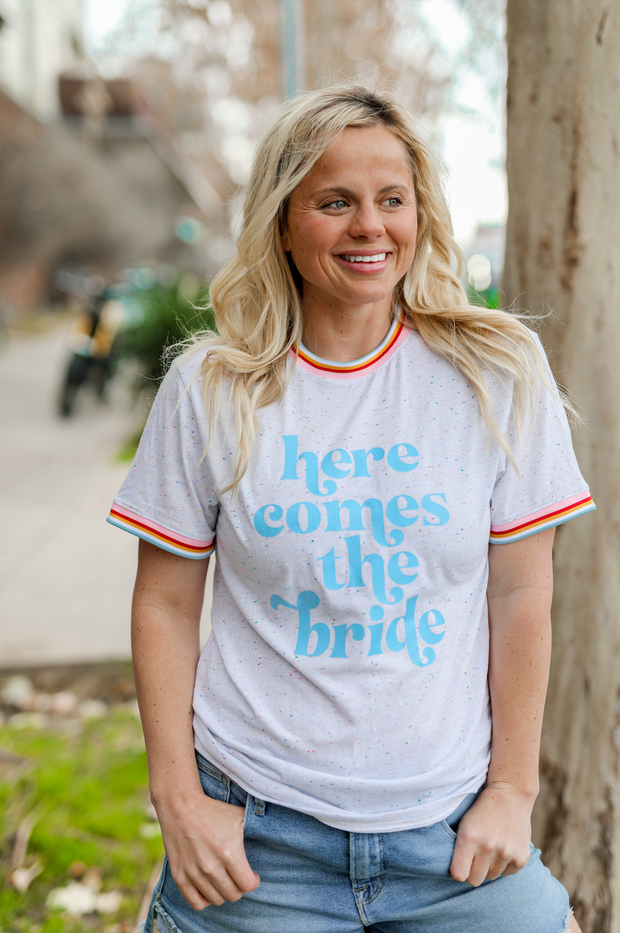 Here Comes The Bride (White Funfetti Decorative Rib) - Short Sleeve / Crew