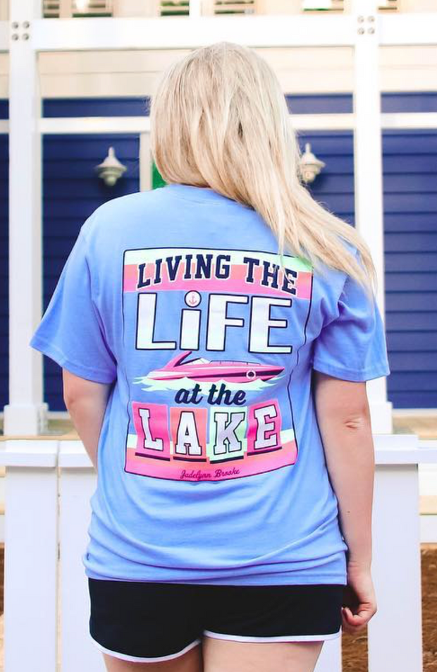 Living the Life at the Lake (Periwinkle) - Short Sleeve V-Neck