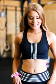 Grey Striped Sports Bra (Black) – Jadelynn Brooke®