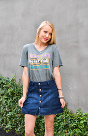 TSL - House Full, Heart Full, Thankful (Grey) - Short Sleeve - V-Neck