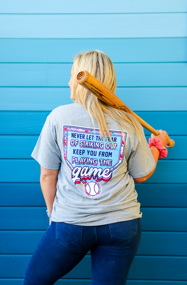 Fear Of Striking Out (Light Grey Heather) - Short Sleeve / V-Neck