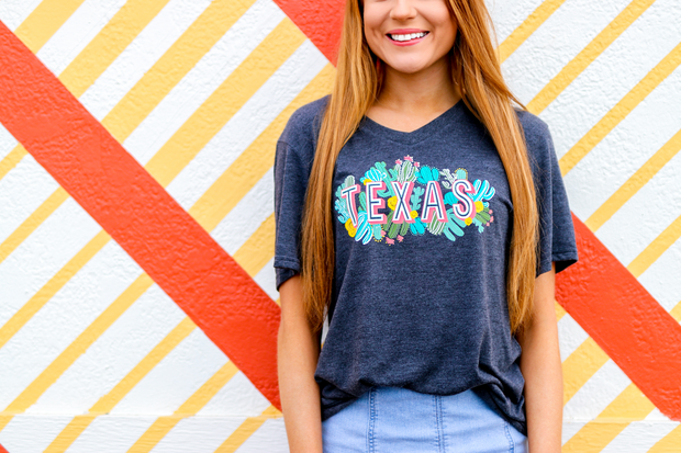 TSL - Texas Cactus (Black Heather) - Short Sleeve / V-Neck
