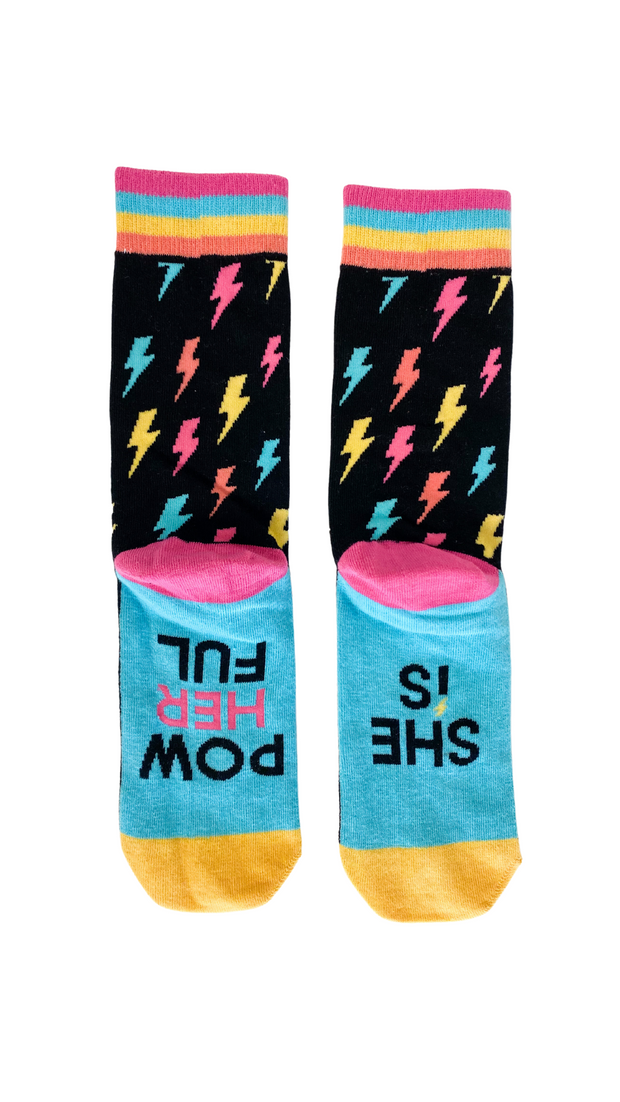 Socks - She Is Pow-Her-Ful (Black)